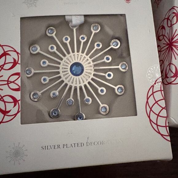 Wedgewood Other - Wedgwood Silver Plated Ornament Christmas Star Blue Crystal New in Box